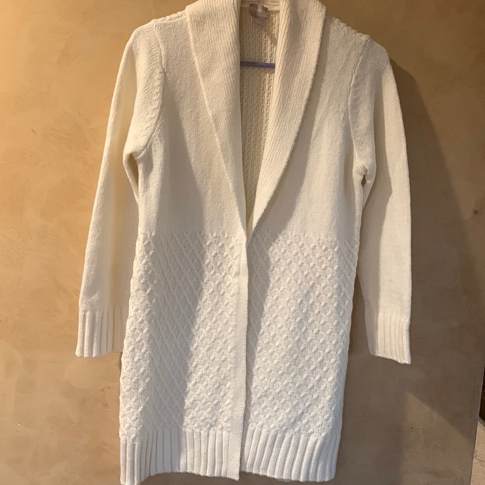 Chicos lightweight cardigan ivory size op
